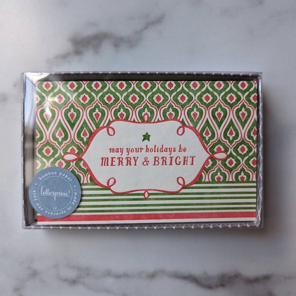 May Your Holidays be Merry & Bright letterpress holiday cards by Smock